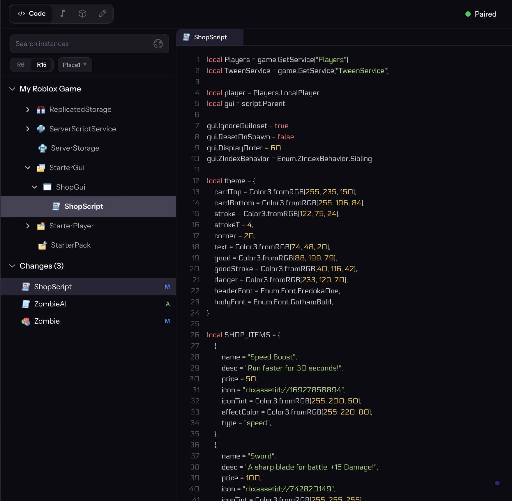Real-time Studio integration showing script syncing